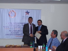 Farm Credit Armenia UCO CC received award certificate from MCA-Armenia